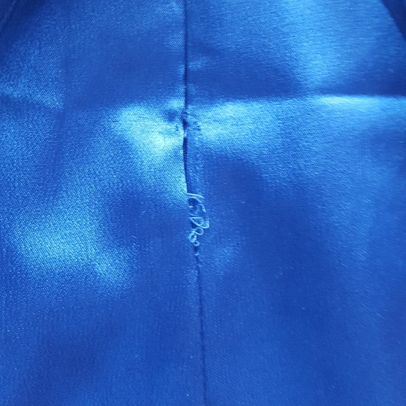 Royal blue strapless size 9 shiny mini dress y2k - Picture 4 of 6